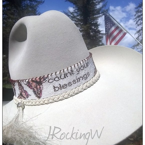 JRW Custom Cowboy Infinity Hat Band Butterflies main image 4